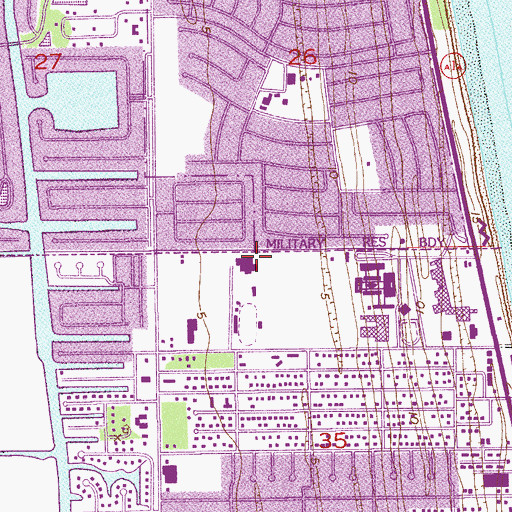 Topographic Map of Spessard L Holland Elementary School, FL