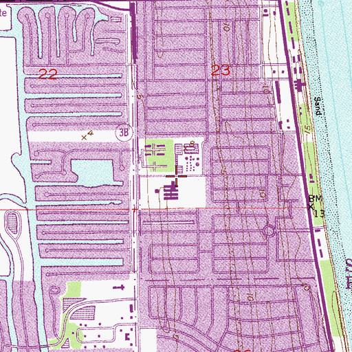 Topographic Map of Sea Park Elementary School, FL