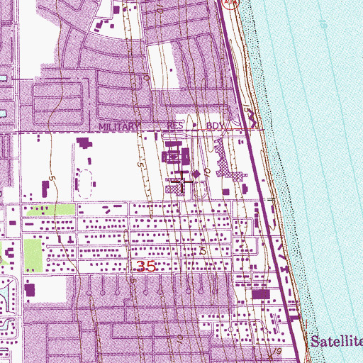 Topographic Map of DeLaura Middle School, FL