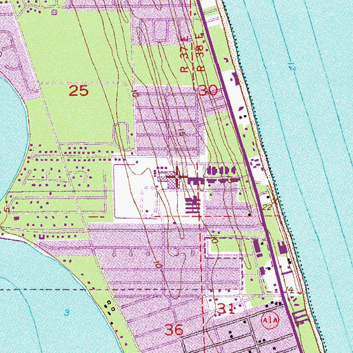 Topographic Map of Herbert C Hoover Middle School, FL