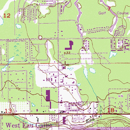 Topographic Map of South Pine Grove School, FL