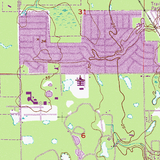 Topographic Map of Sherwood Elementary School, FL
