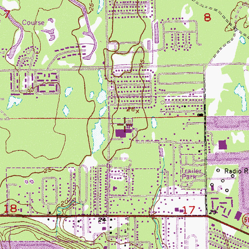 Topographic Map of Lyndon B Johnson Middle School, FL