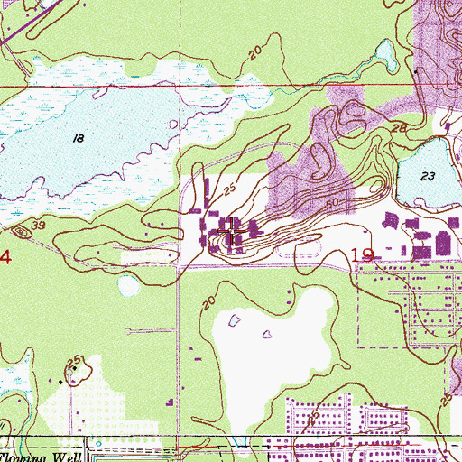 Topographic Map of Cocoa High School, FL