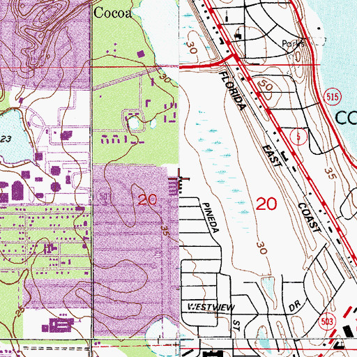 Topographic Map of Cambridge Elementary Magnet School, FL