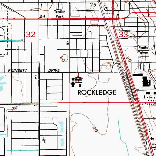Topographic Map of Ronald McNair Magnet Middle School, FL