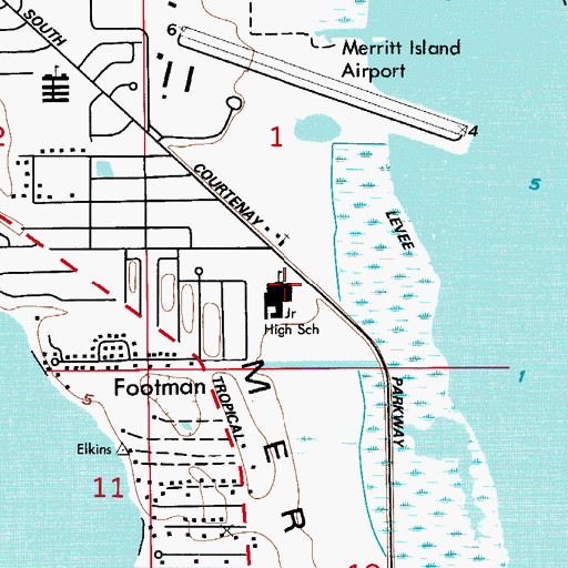 Topographic Map of Thomas Jefferson Middle School, FL