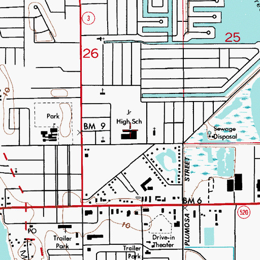 Topographic Map of Edgewood Junior - Senior High School, FL