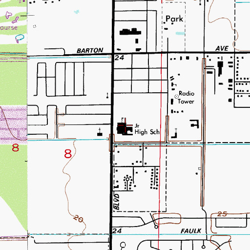 Topographic Map of John F Kennedy Middle School, FL