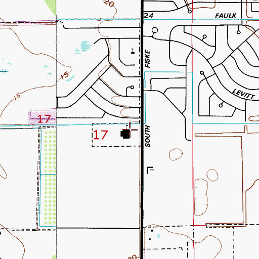 Topographic Map of Hans Christian Andersen Elementary School, FL