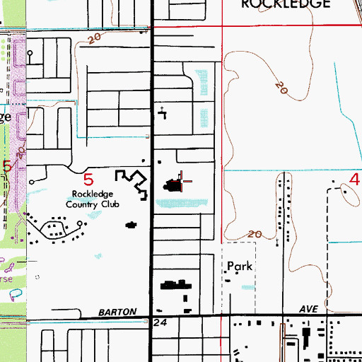 Topographic Map of Golfview Elementary Magnet School, FL