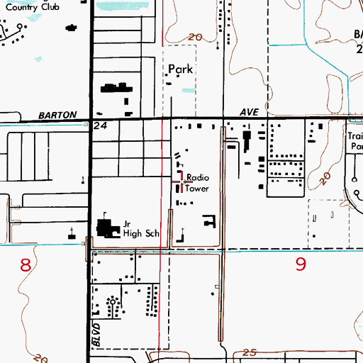 Topographic Map of Central Pine Grove School, FL