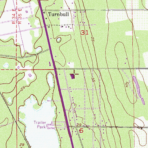 Topographic Map of Pinewood Elementary School, FL