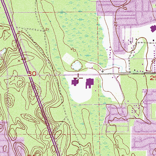 Topographic Map of Oak Park Elementary School, FL