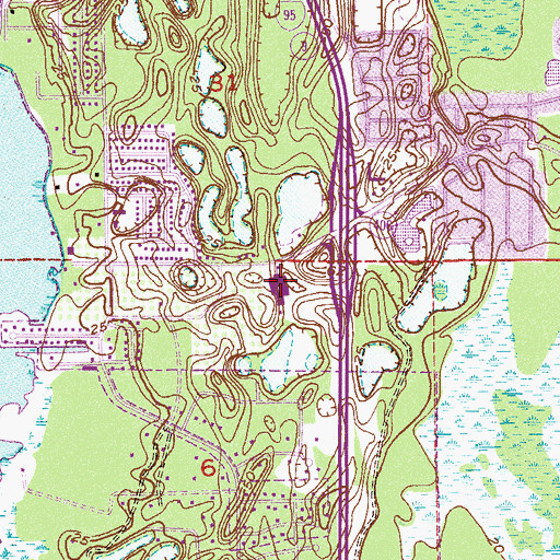 Topographic Map of South Lake Elementary School, FL
