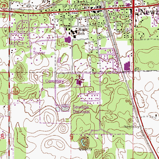 Topographic Map of Newberry Elementary School, FL