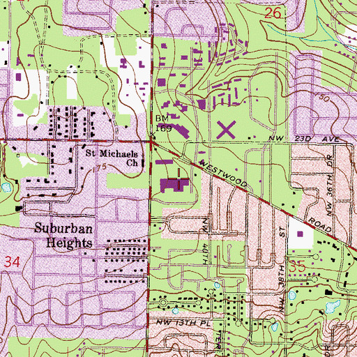 Topographic Map of Monarch Center for Exceptional Students, FL
