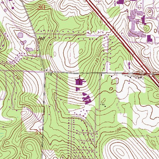 Topographic Map of Fort Clarke Middle School, FL