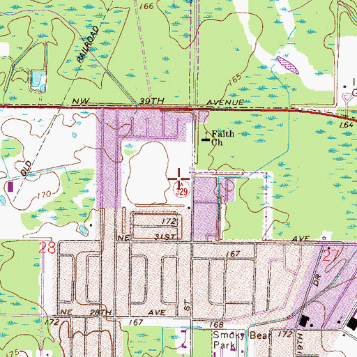 Topographic Map of Marjorie Kinnan Rawlings Elementary School, FL