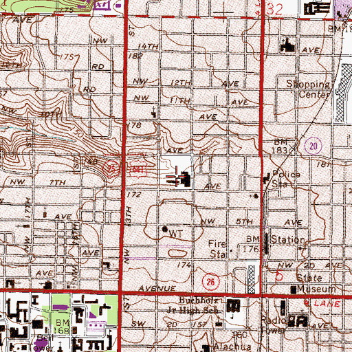 Topographic Map of A Quinn Jones Exceptional Student Center School, FL