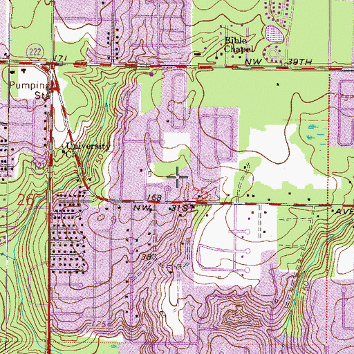 Topographic Map of Glen Springs Elementary School, FL