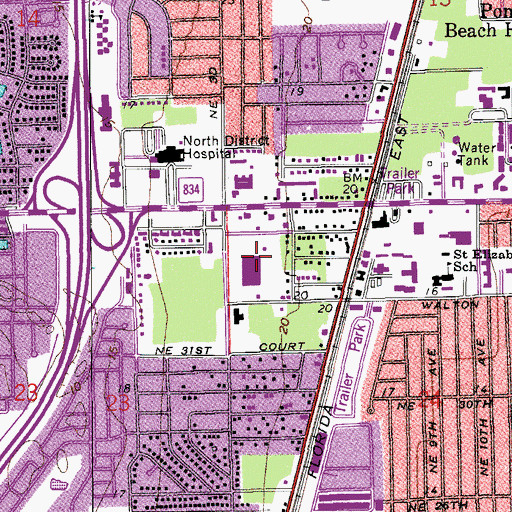 Topographic Map of Crystal Lake Community Middle School, FL