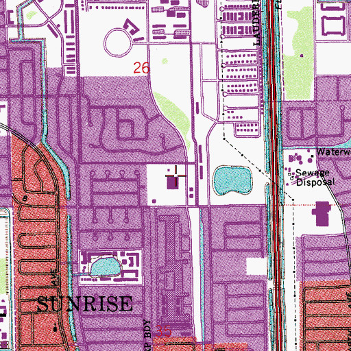 Topographic Map of Royal Palm Elementary School, FL
