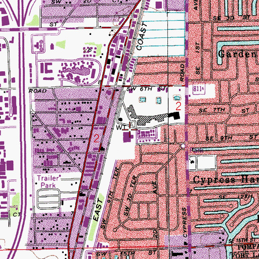 Topographic Map of Cypress Elementary School, FL