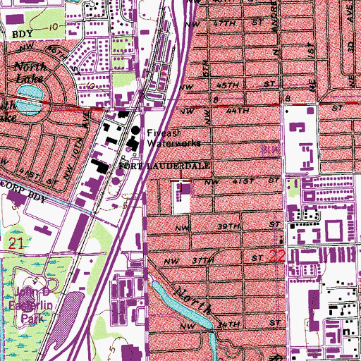 Topographic Map of Lloyd Estates Elementary School, FL