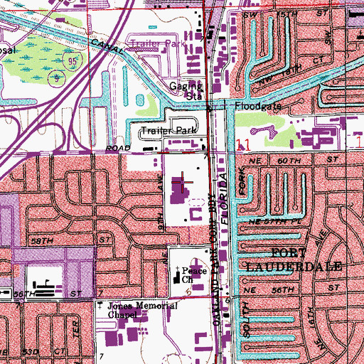 Topographic Map of James S Rickards Middle School, FL