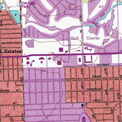 Topographic Map of Sheridan Hills Elementary School, FL