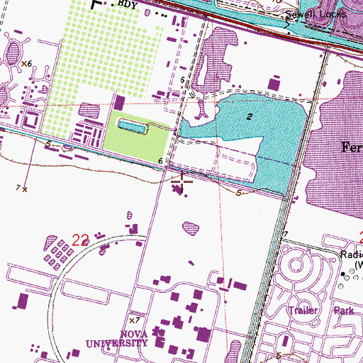 Topographic Map of William T McFatter Technical Center and Technical High School, FL