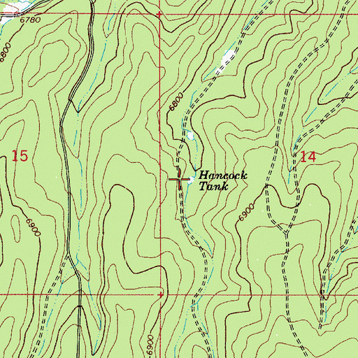 Topographic Map of Hancock Tank, AZ
