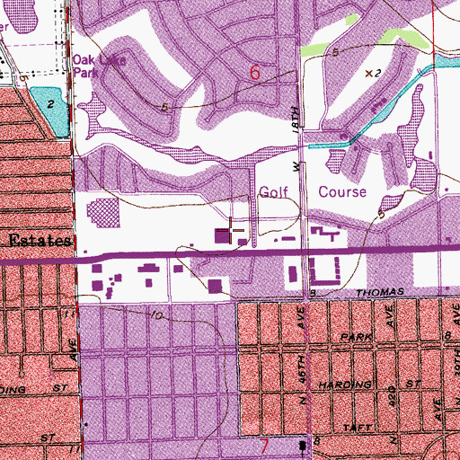 Topographic Map of Sheridan Vocational Center, FL