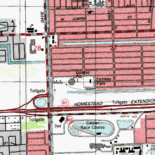 Topographic Map of Fairway Elementary School, FL