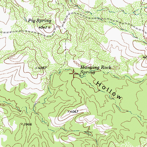 Topographic Map of Hanging Rock Spring, AZ