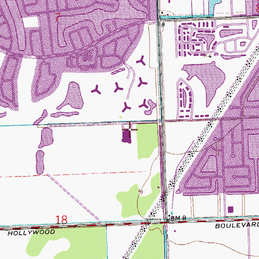 Topographic Map of Pines Lakes Elementary School, FL