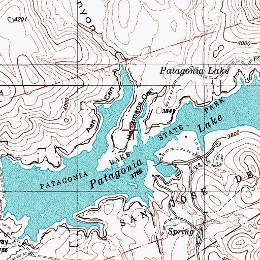 Topographic Map of Hangmans Canyon, AZ