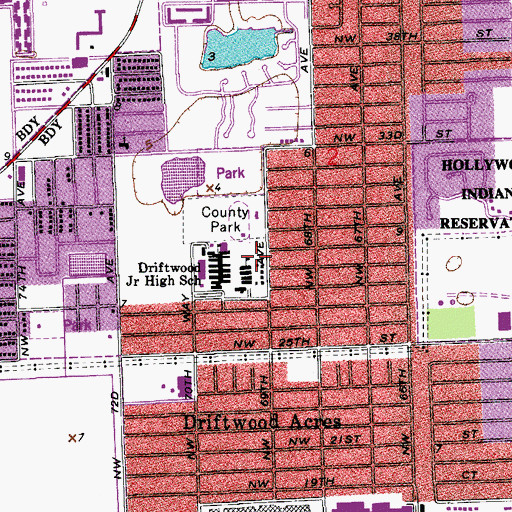 Topographic Map of Driftwood Elementary School, FL