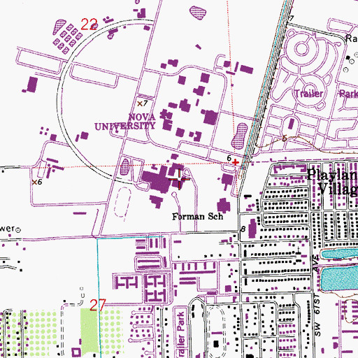 Topographic Map of Nova Dwight D Eisenhower Elementary School, FL