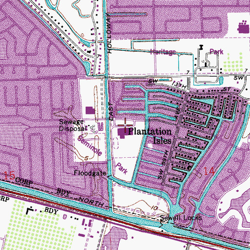 Topographic Map of Seminole Middle School, FL