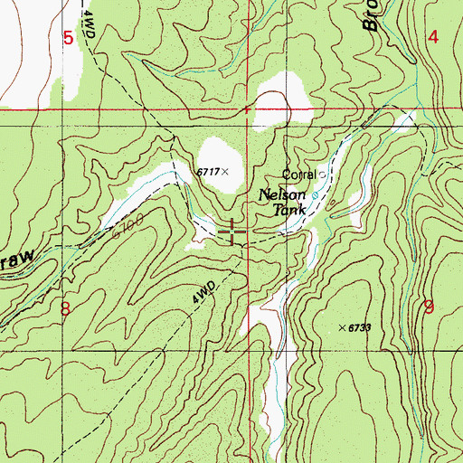 Topographic Map of Hanks Draw, AZ