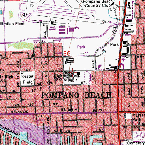 Topographic Map of Pompano Beach Institute of International Studies, FL