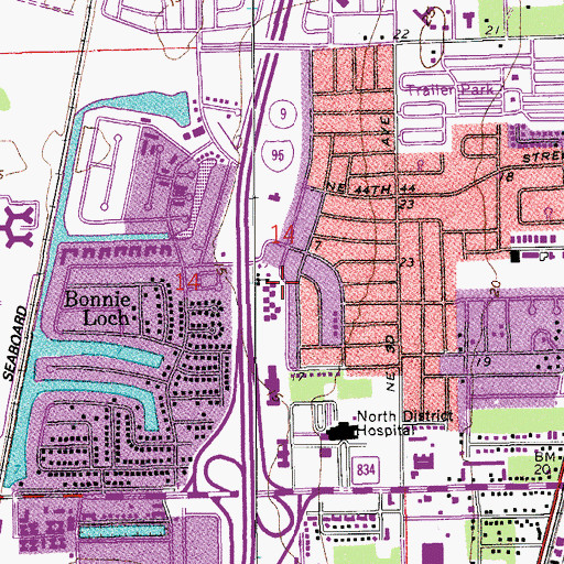 Topographic Map of Tedder Elementary School, FL