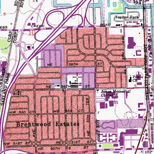 Topographic Map of North Andrews Gardens Elementary School, FL