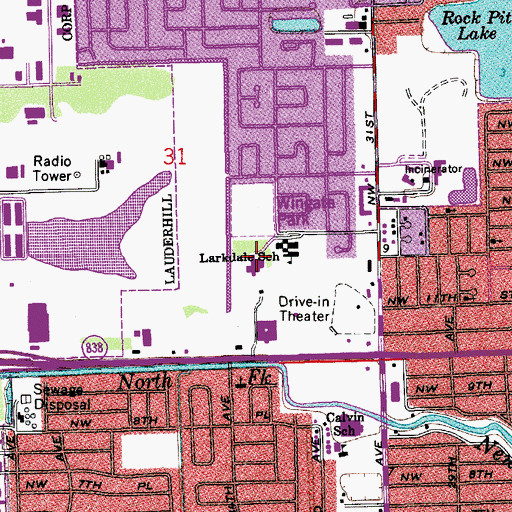 Topographic Map of Wingate Oaks Center School, FL