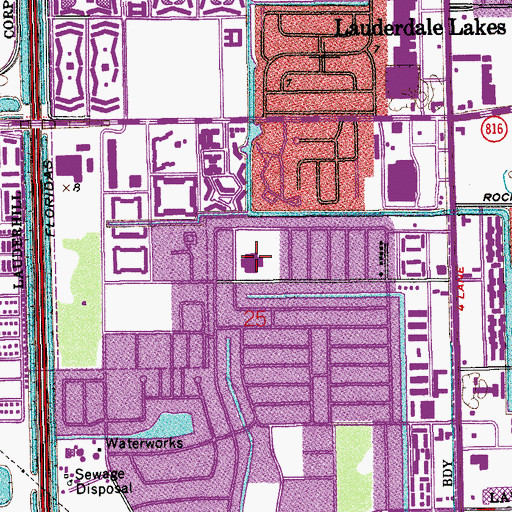 Topographic Map of Castle Hill Elementary School, FL