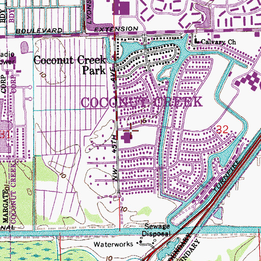 Topographic Map of Coconut Creek Elementary School, FL