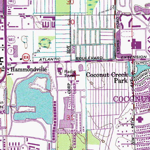 Topographic Map of Atlantic Vocational Center, FL