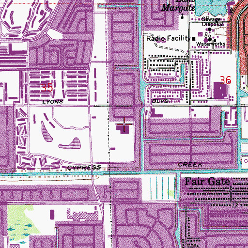 Topographic Map of Atlantic West Elementary School, FL